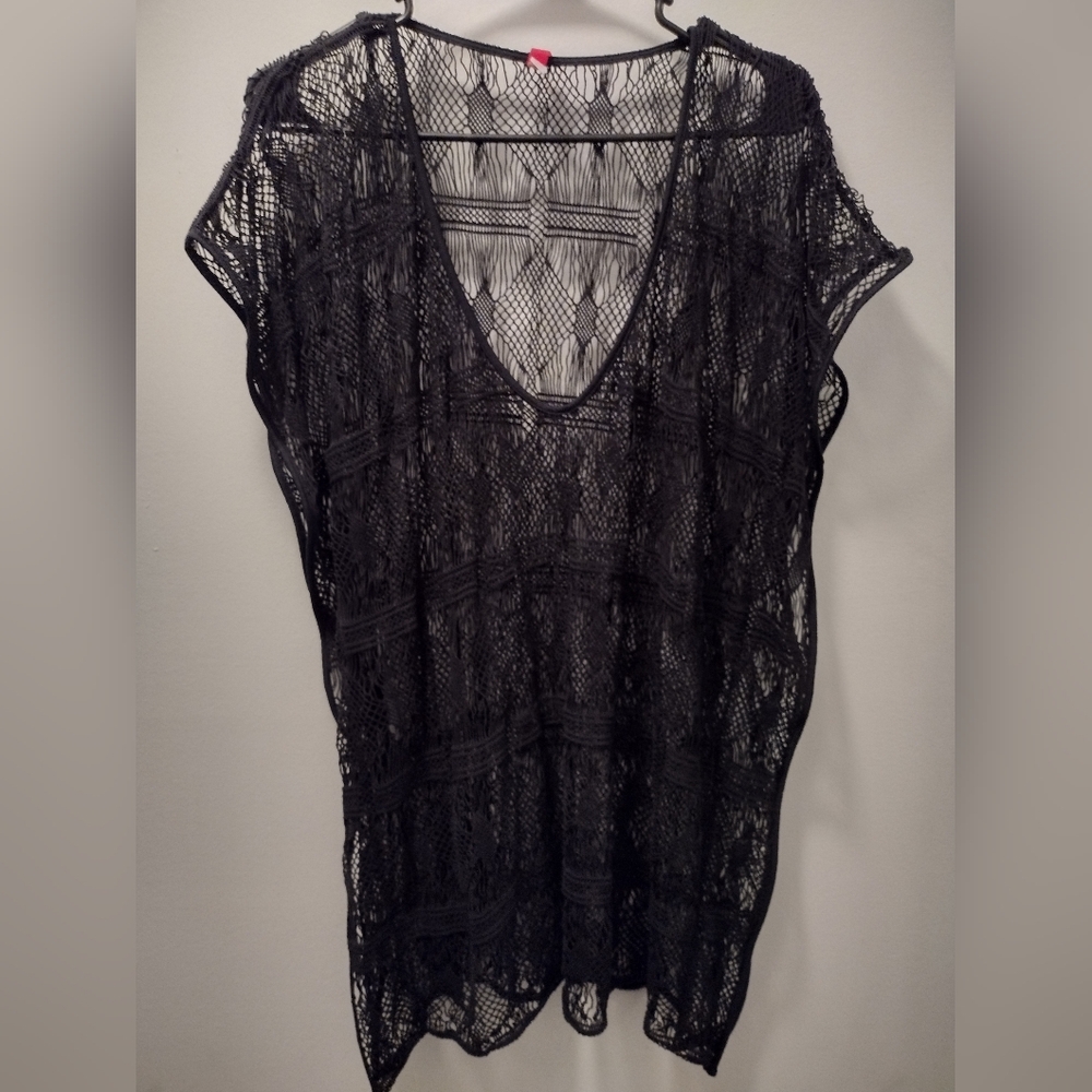 Victoria's Secret Black Crochet Cover-Up Top